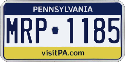 PA license plate MRP1185