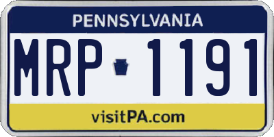 PA license plate MRP1191