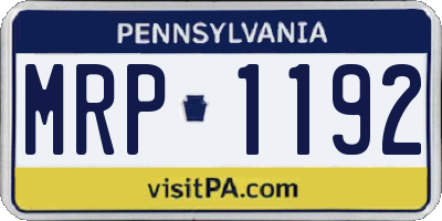PA license plate MRP1192