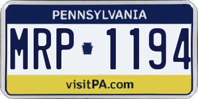 PA license plate MRP1194