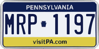 PA license plate MRP1197