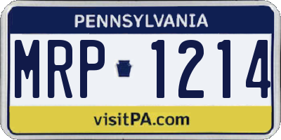 PA license plate MRP1214