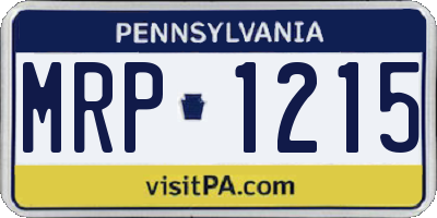 PA license plate MRP1215