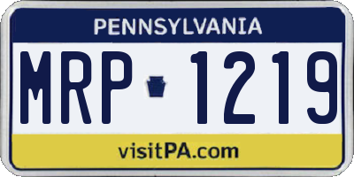 PA license plate MRP1219