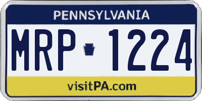 PA license plate MRP1224