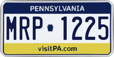 PA license plate MRP1225