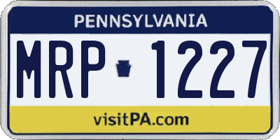 PA license plate MRP1227