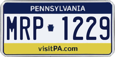 PA license plate MRP1229