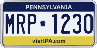 PA license plate MRP1230