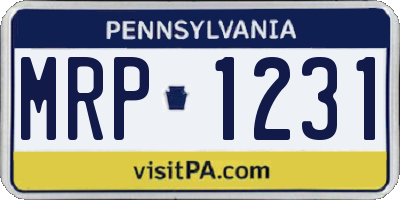 PA license plate MRP1231
