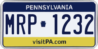 PA license plate MRP1232