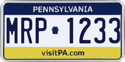 PA license plate MRP1233