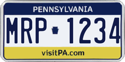 PA license plate MRP1234