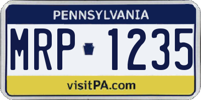 PA license plate MRP1235