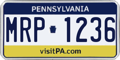 PA license plate MRP1236