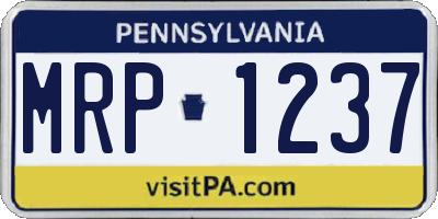 PA license plate MRP1237