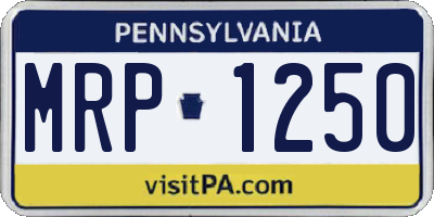 PA license plate MRP1250