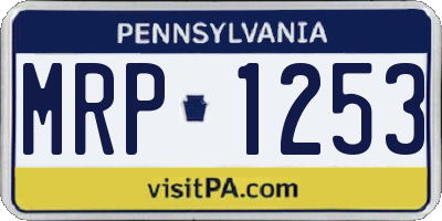 PA license plate MRP1253