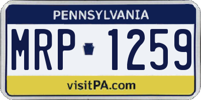 PA license plate MRP1259