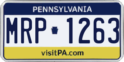 PA license plate MRP1263