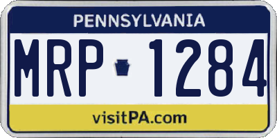 PA license plate MRP1284