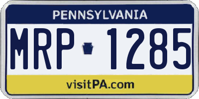 PA license plate MRP1285
