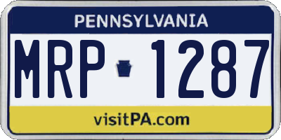 PA license plate MRP1287