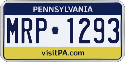 PA license plate MRP1293