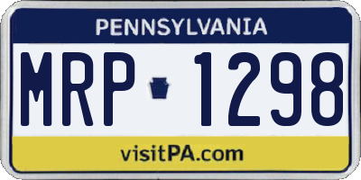 PA license plate MRP1298
