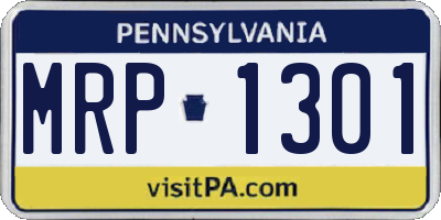 PA license plate MRP1301