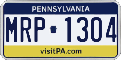 PA license plate MRP1304
