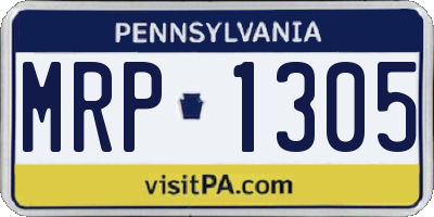 PA license plate MRP1305