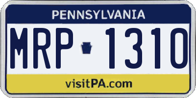 PA license plate MRP1310