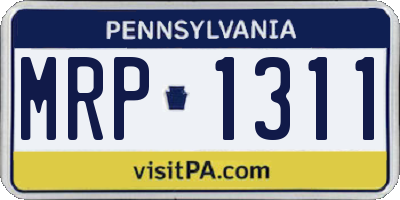 PA license plate MRP1311