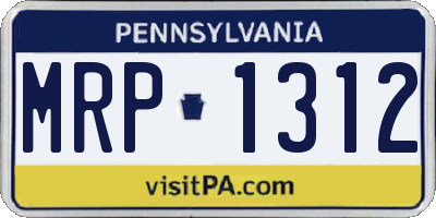 PA license plate MRP1312