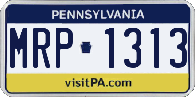 PA license plate MRP1313