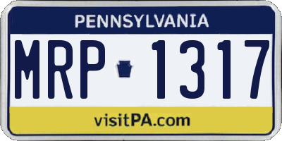 PA license plate MRP1317