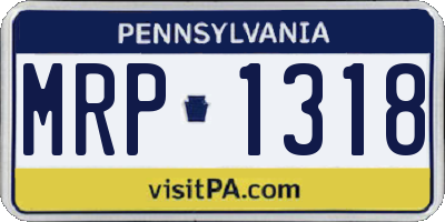 PA license plate MRP1318