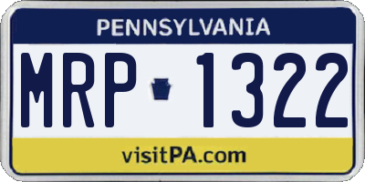 PA license plate MRP1322