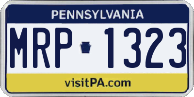 PA license plate MRP1323