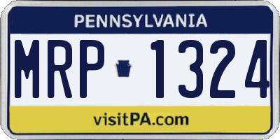 PA license plate MRP1324