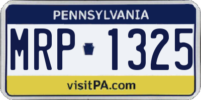 PA license plate MRP1325