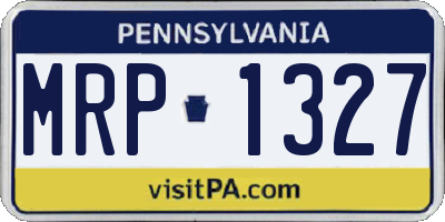 PA license plate MRP1327