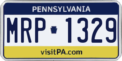 PA license plate MRP1329