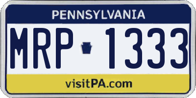 PA license plate MRP1333