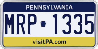 PA license plate MRP1335
