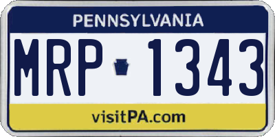 PA license plate MRP1343