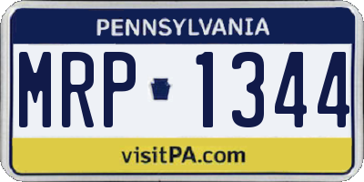 PA license plate MRP1344