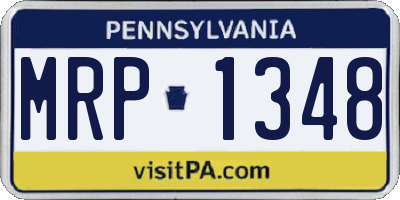 PA license plate MRP1348