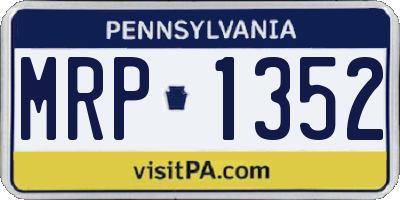 PA license plate MRP1352